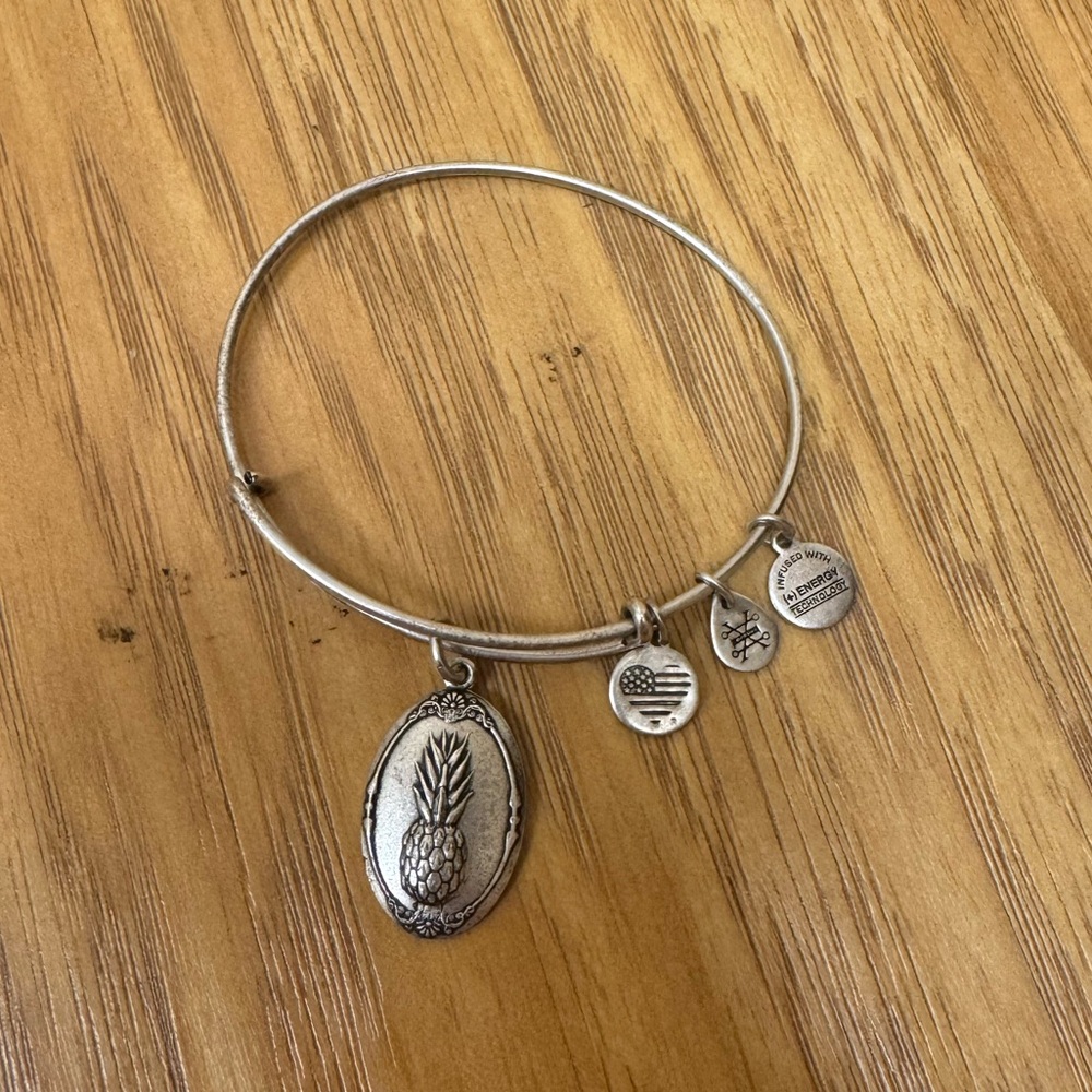 Alex and Ani Silver Pineapple Charm Bracelet